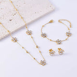 18K Gold-Plated Flower Jewelry Set - Trendsi - Flyclothing LLC
