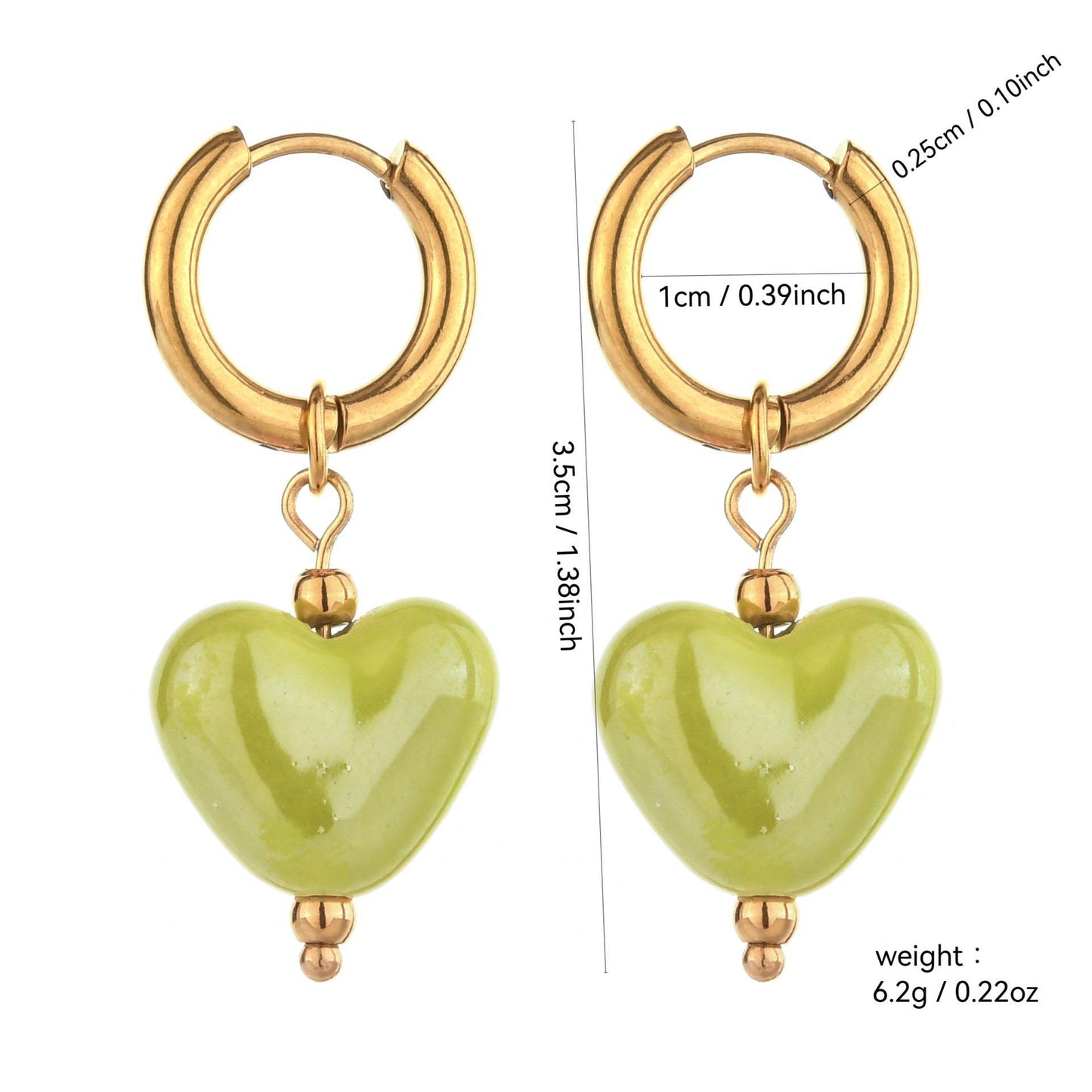 Lustrous Heart-Shaped Stainless Steel Earrings For Women - My Store - Flyclothing LLC
