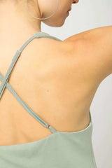 Umgee Crisscross Square Neck Active Dress - Trendsi - Flyclothing LLC