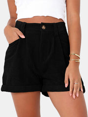 Full Size High Waist Shorts with Pockets - Trendsi