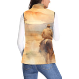 Baha Ranch Watercolor Cowboy Women's Western Puffy Vest