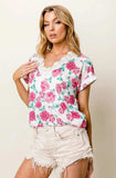 BiBi Rose Printed Poly Span with Crochet Lace Top - Trendsi - Flyclothing LLC