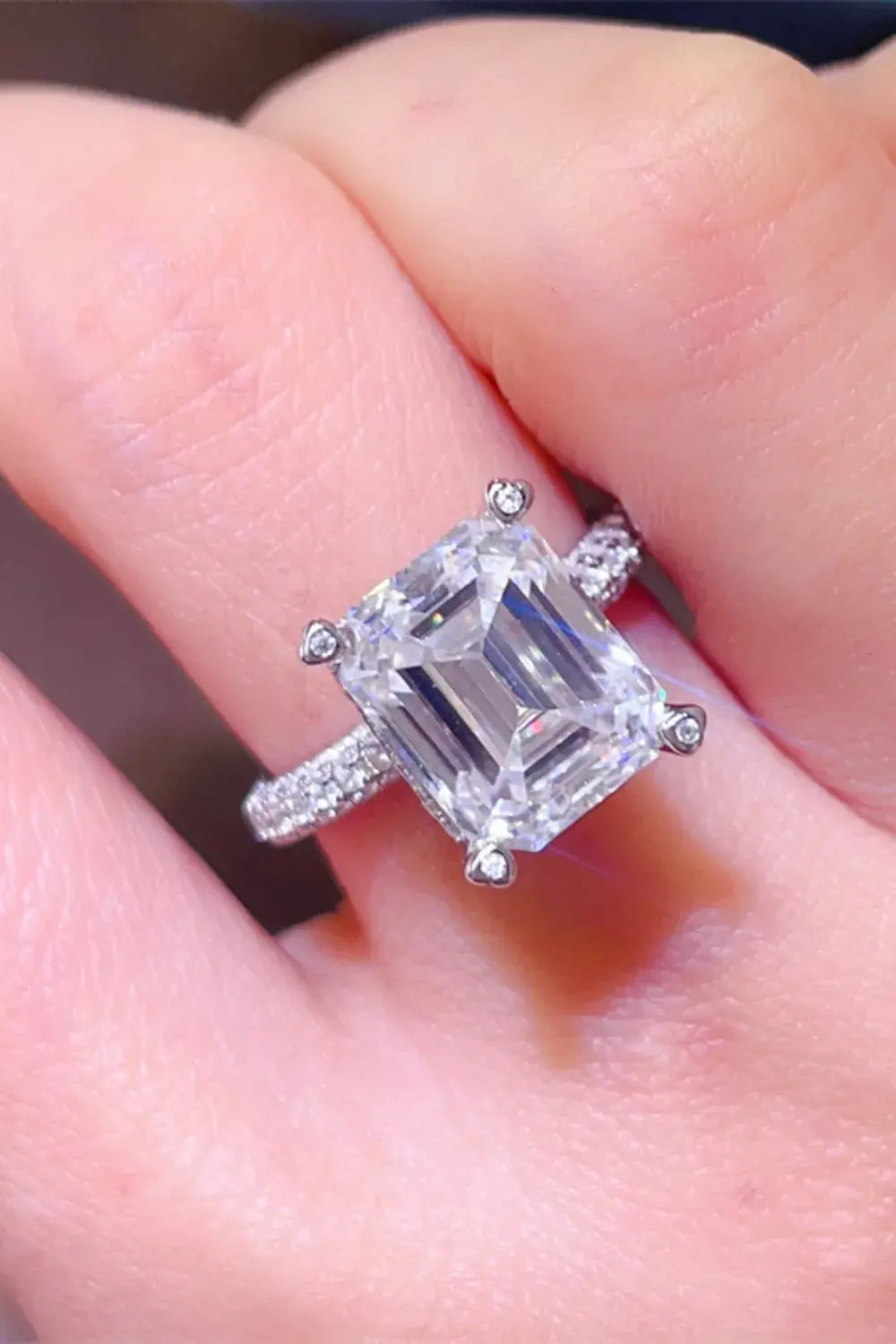 5 Carat Moissanite 925 Sterling Silver Ring - Trendsi - Flyclothing LLC