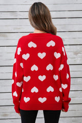 Angel Wings Heart Round Neck Long Sleeve Sweater - Trendsi - Flyclothing LLC