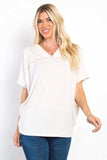 Be Stage Full Size V-Neck Short Sleeve Ribbed Top - Trendsi - Flyclothing LLC