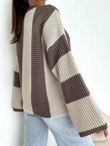 Color Block Long Sleeve Sweater - Trendsi - Flyclothing LLC