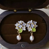 Flower Pearl Drop Earrings - Trendsi - Flyclothing LLC
