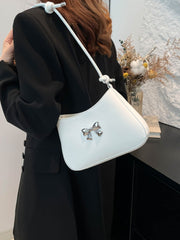 Bow PU Leather Knotted Strap Handbag - Trendsi