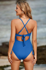 Cutout V-Neck Spaghetti Strap One-Piece Swimwear - Trendsi - Flyclothing LLC