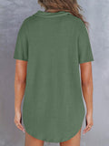 Waffle-Knit Short Sleeve Polo Shirt - Trendsi