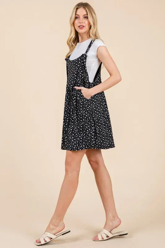 BOMBOM Floral Print Overalls with Pockets - Trendsi - Flyclothing LLC