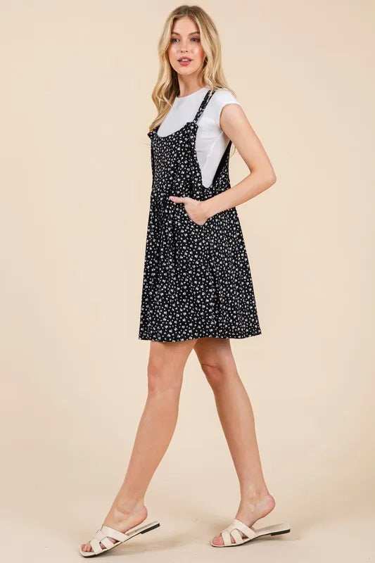 BOMBOM Floral Print Overalls with Pockets - Trendsi - Flyclothing LLC