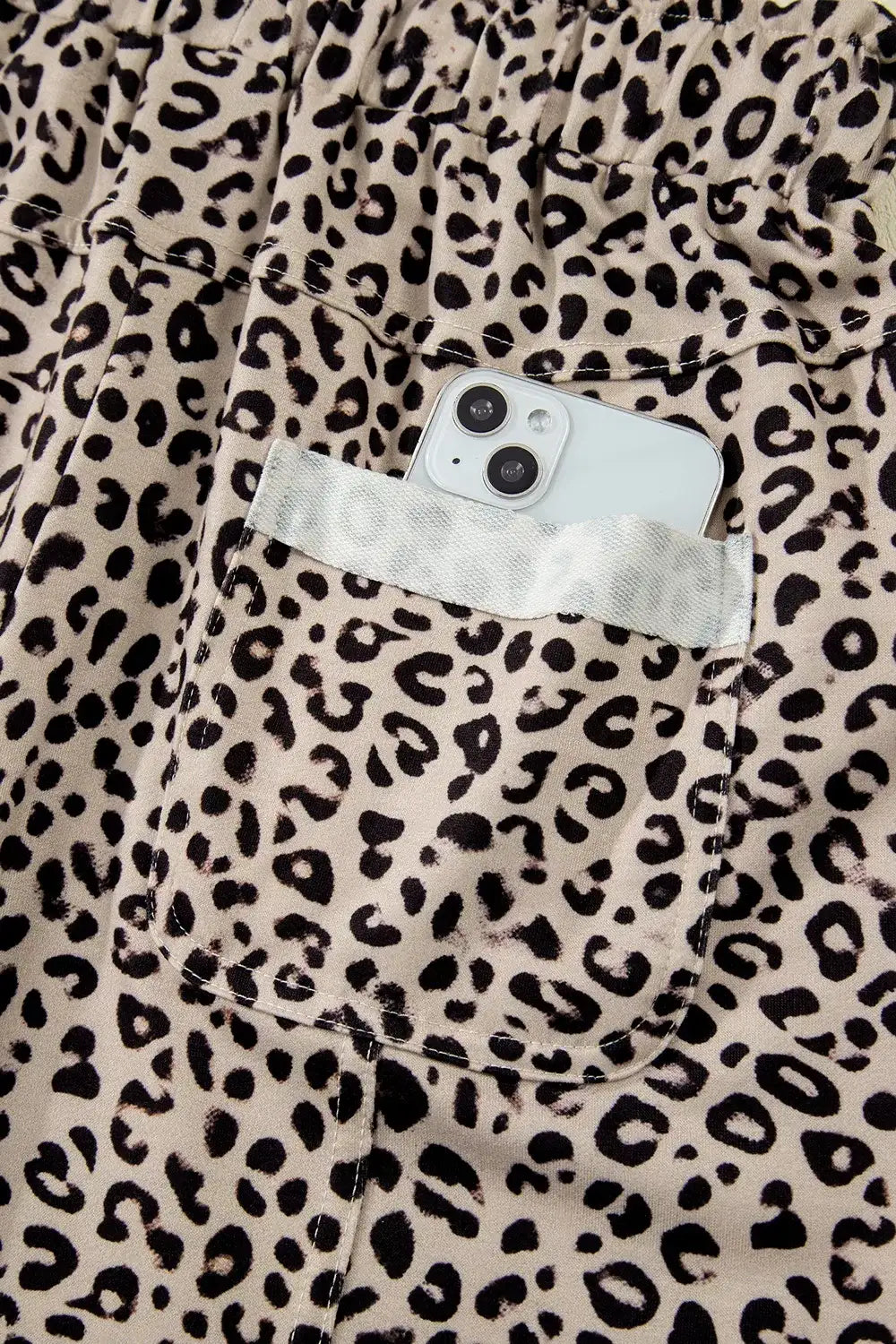 Leopard Print Wide-Leg Pants with Drawstring - Trendsi - Flyclothing LLC