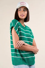VERY J Striped Knit Sweater Vest Top - Trendsi - Flyclothing LLC