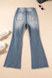 Distressed Raw Hem Bootcut Jeans - Trendsi