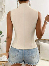 Button Down Vest Coat - Trendsi - Flyclothing LLC
