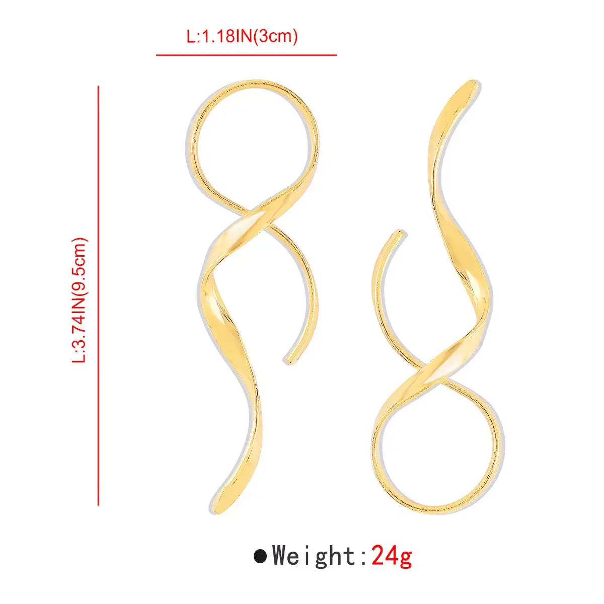 Alloy Spiral Drop Earrings - Trendsi - Flyclothing LLC