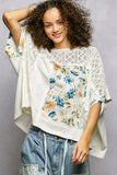 POL Floral Patchwork Lace Accent Blouse - Trendsi - Flyclothing LLC
