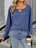 Cutout Round Neck Long Sleeve T-Shirt - Trendsi