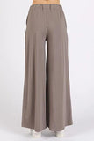Mittoshop Yoga Air Stretch Elastic Waist Wide Leg Pants - Trendsi