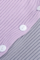 Contrast Button Up Long Sleeve Cardigan - Trendsi - Flyclothing LLC