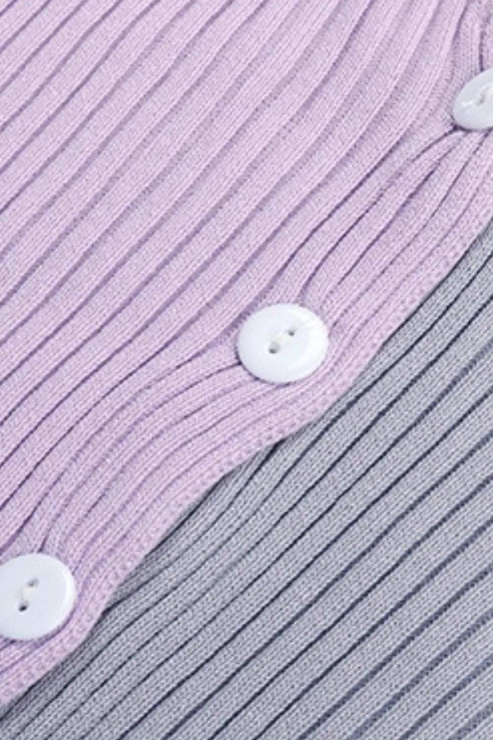 Contrast Button Up Long Sleeve Cardigan - Trendsi - Flyclothing LLC