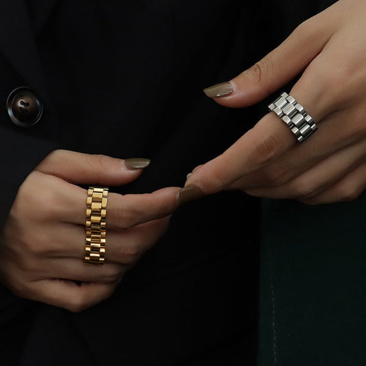 Plated Titanium Steel Ring - Trendsi