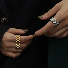 Plated Titanium Steel Ring - Trendsi