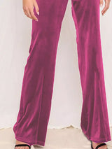 Full Size Velvet Wide Leg Pants Plus Size - Trendsi - Flyclothing LLC