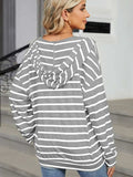 Drawstring Striped Long Sleeve Hoodie - Trendsi - Flyclothing LLC