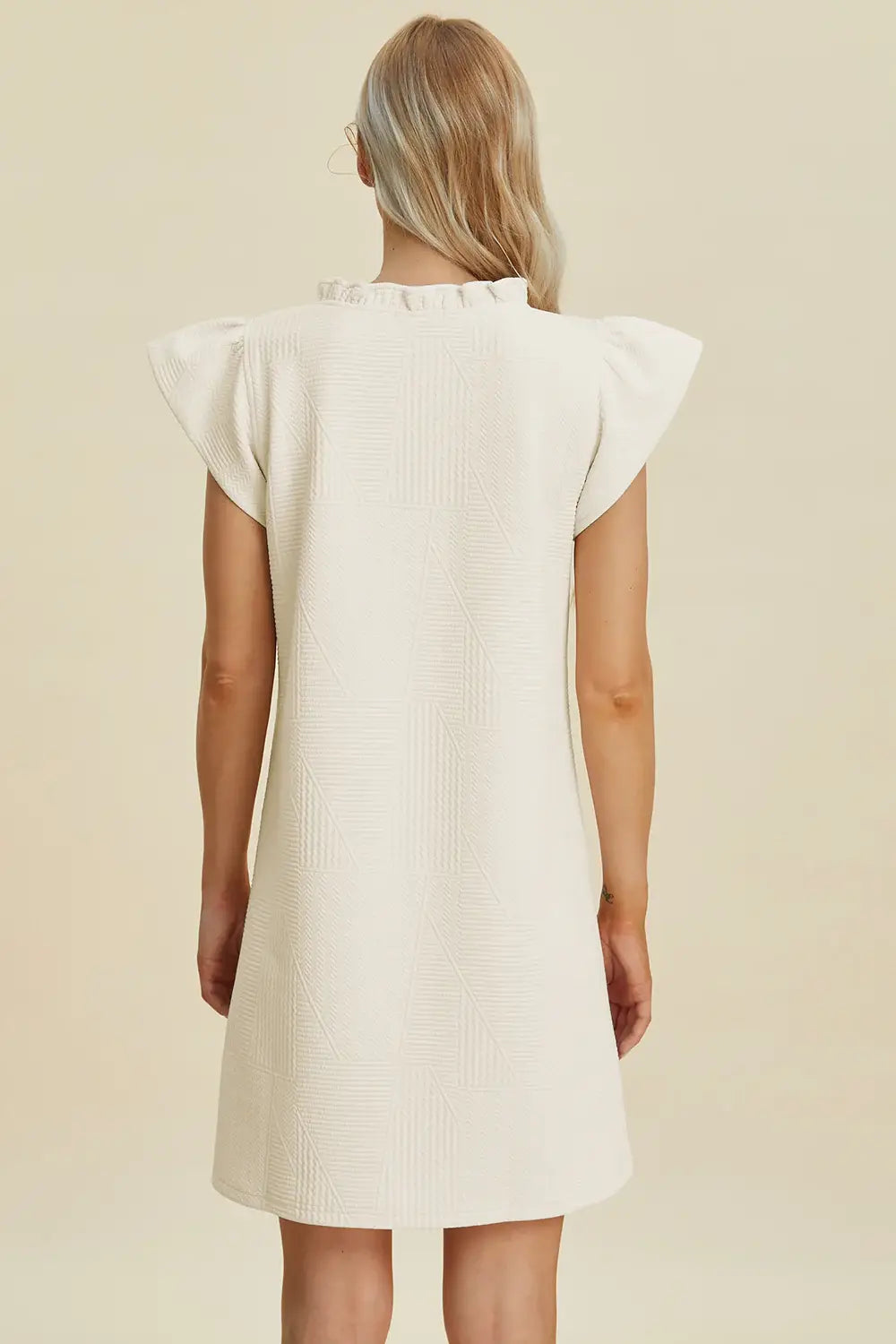 Double Take Full Size Ruffled V-Neck Cap Sleeve Dress - Trendsi - Flyclothing LLC