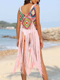 Fringe Spaghetti Strap Cover-Up - Trendsi - Flyclothing LLC