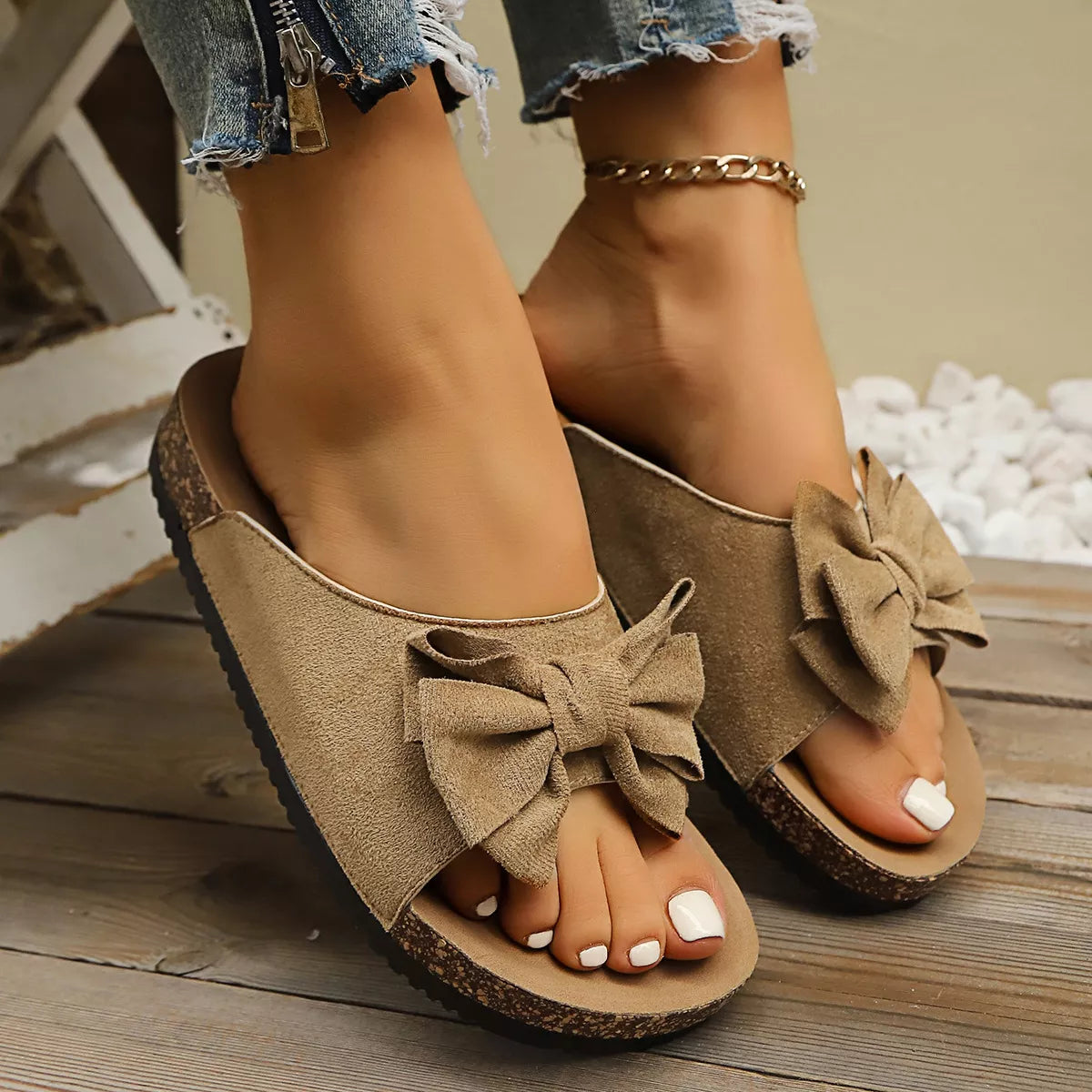 Comfortable Bow Decor Casual Sandals - Trendsi - Flyclothing LLC