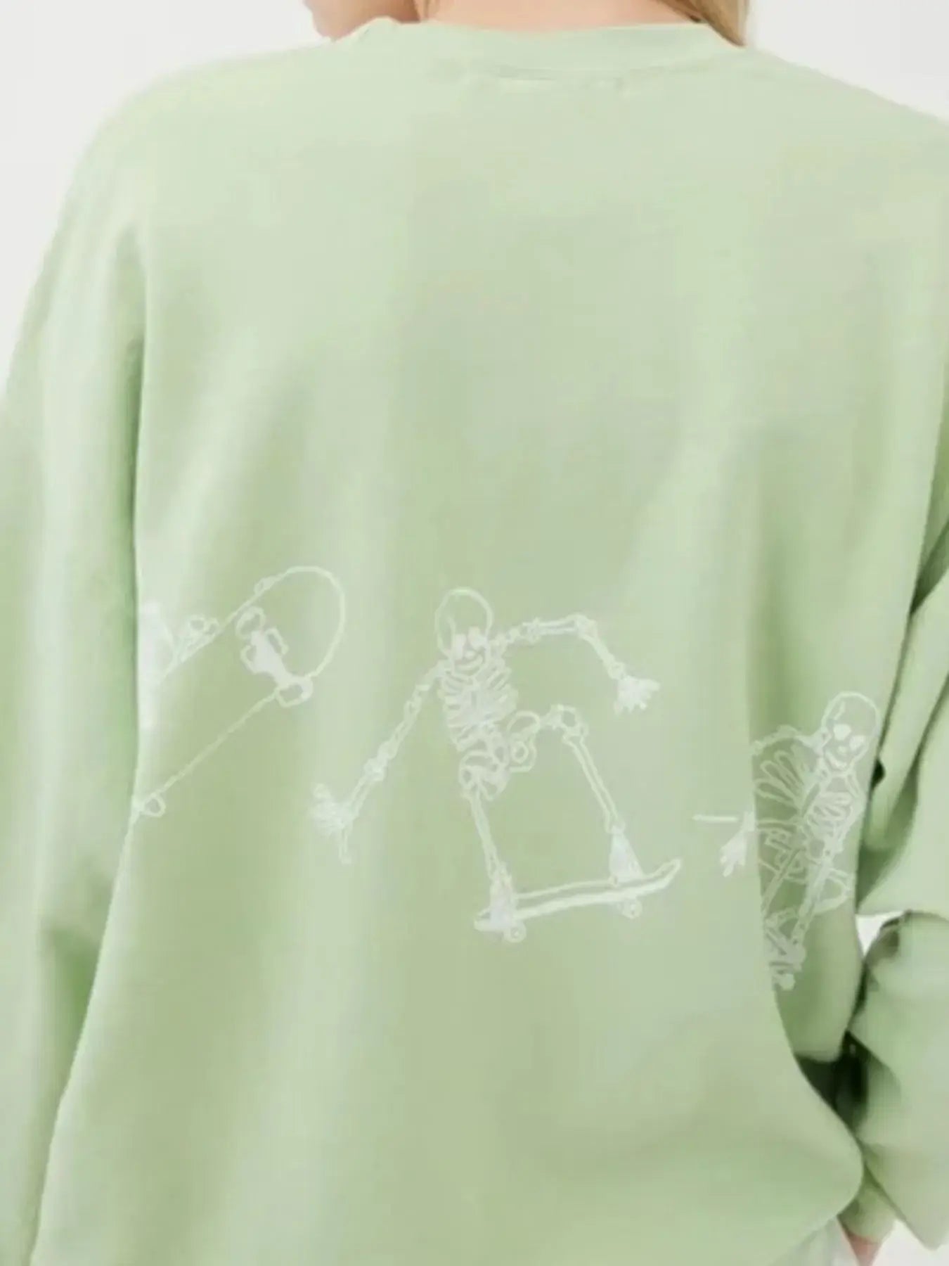 Skeleton Graphic Oversized Sweatshirt - Trendsi - Flyclothing LLC