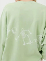 Skeleton Graphic Oversized Sweatshirt - Trendsi - Flyclothing LLC