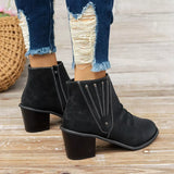 Point Toe Block Heels Boots - Trendsi - Flyclothing LLC
