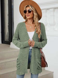 Pocketed Open Front Long Sleeve Cardigan - Trendsi - Flyclothing LLC
