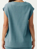 Mandy Ribbed V-Neck Sweater Vest - Trendsi - Flyclothing LLC