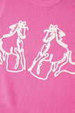 Western Horse Embroidered Round Neck Sweater - Trendsi - Flyclothing LLC