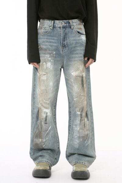 Baggy Jeans with Pockets - Trendsi - Flyclothing LLC