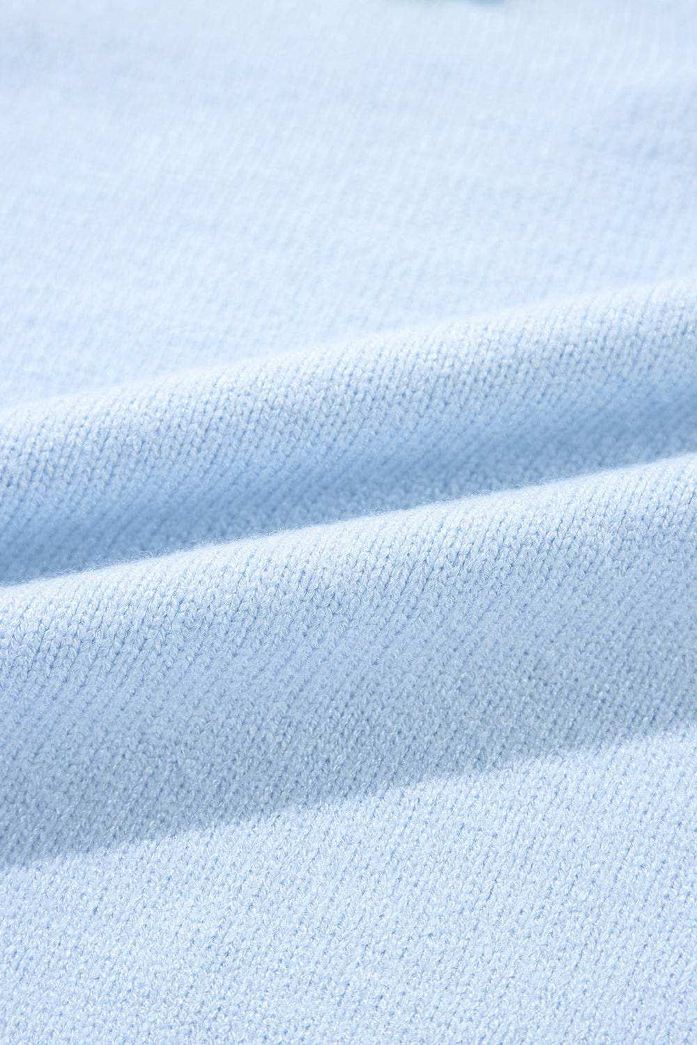 Daisy Notched Long Sleeve Sweater - Trendsi - Flyclothing LLC