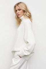 Basic Bae Turtleneck Dropped Shoulder Long Sleeve Sweater - Trendsi - Flyclothing LLC