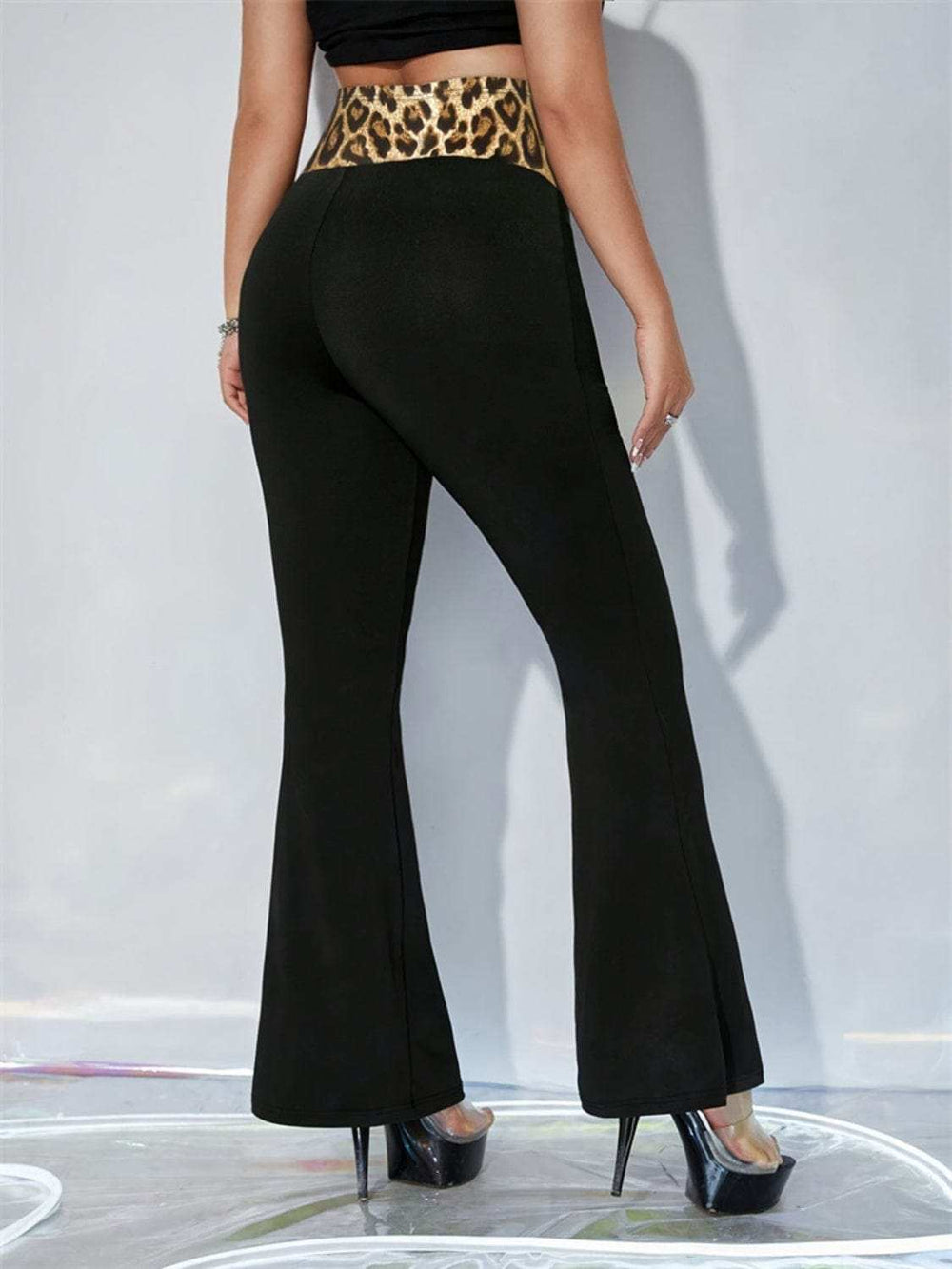 Leopard High Waist Flare Pants - Trendsi - Flyclothing LLC