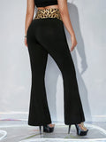 Leopard High Waist Flare Pants - Trendsi