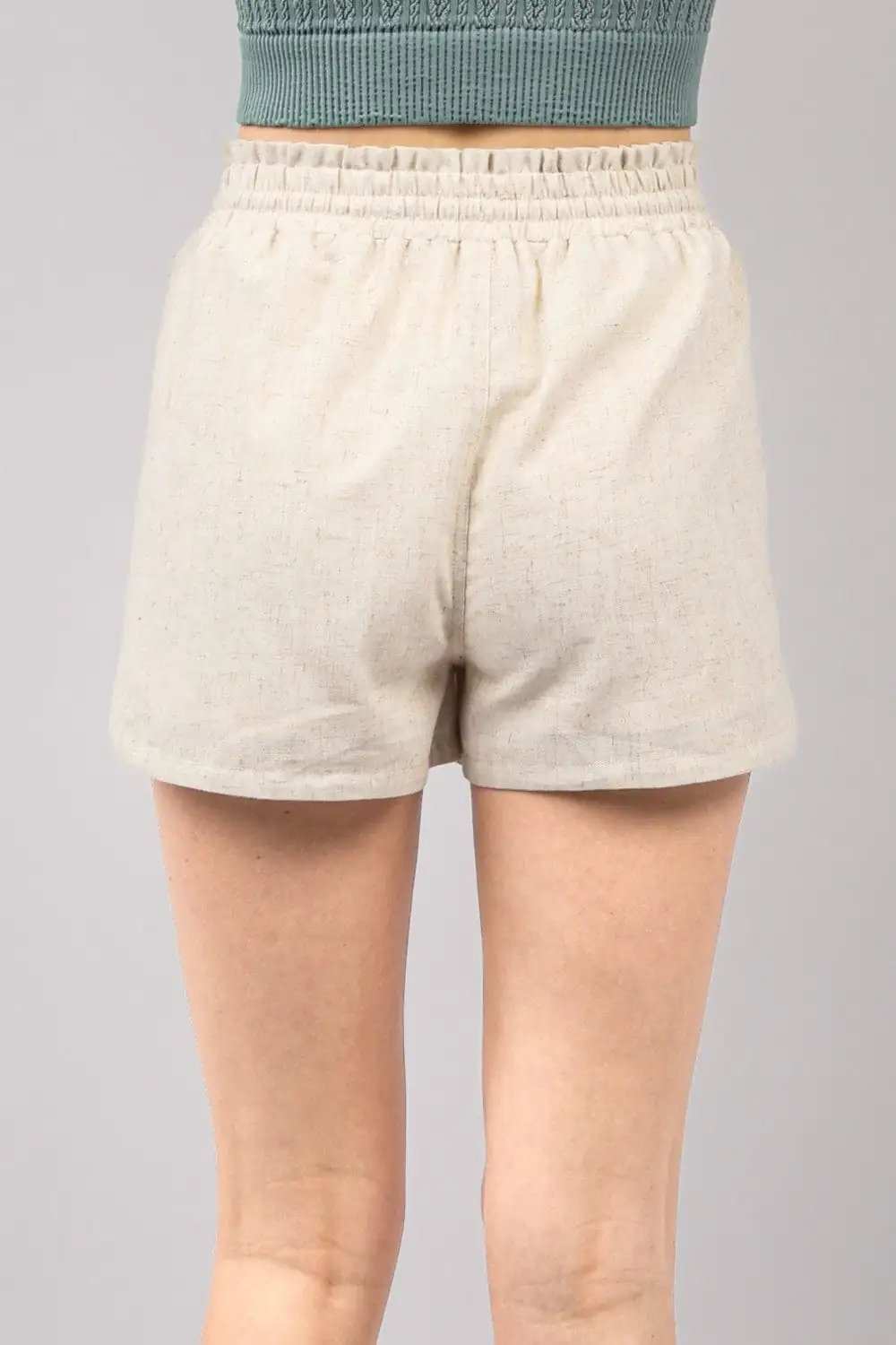 VERY J Drawstring Elastic Waist Linen Shorts - Trendsi - Flyclothing LLC