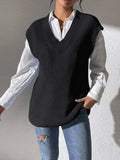V-Neck Sweater Vest - Trendsi - Flyclothing LLC