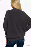 Zenana Viscose Dolman Sleeve Mock Neck Sweater - Trendsi - Flyclothing LLC