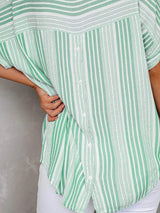Full Size Collared Neck Half Sleeve Shirt Plus Size - Trendsi - Flyclothing LLC