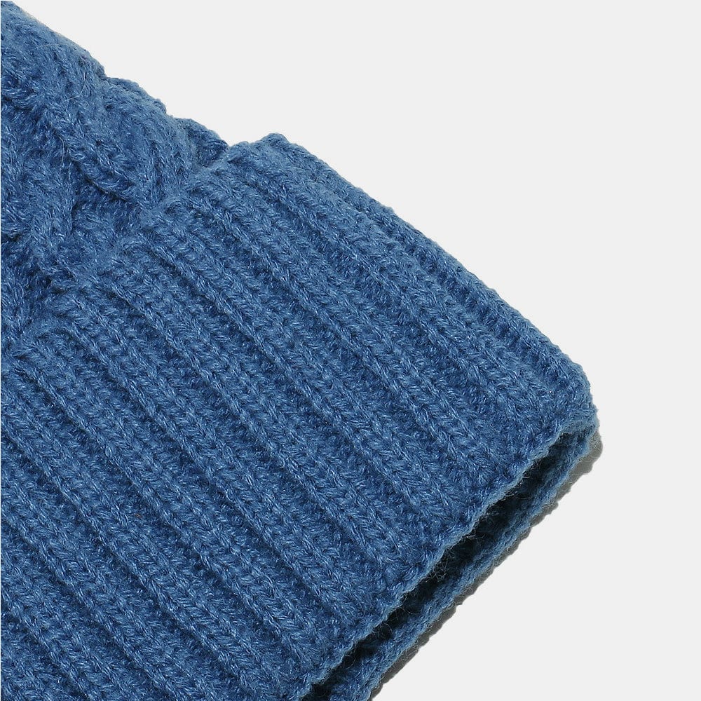 Cable Knit Winter Hat with Pompom - Trendsi