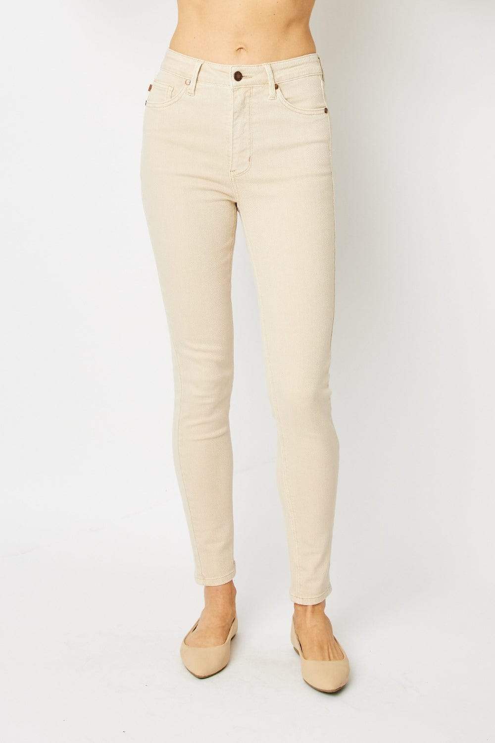 Judy Blue Full Size Garment Dyed Tummy Control Skinny Jeans - Trendsi - Flyclothing LLC
